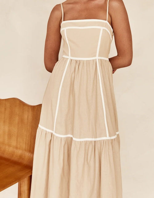 Load image into Gallery viewer, Contrast Trim Square Neck Midi Cami Dress
