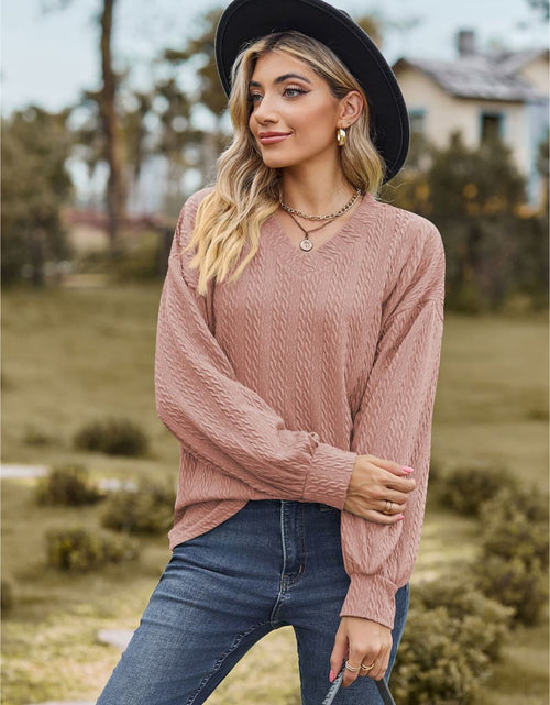 Load image into Gallery viewer, V-Neck Dropped Shoulder Blouse
