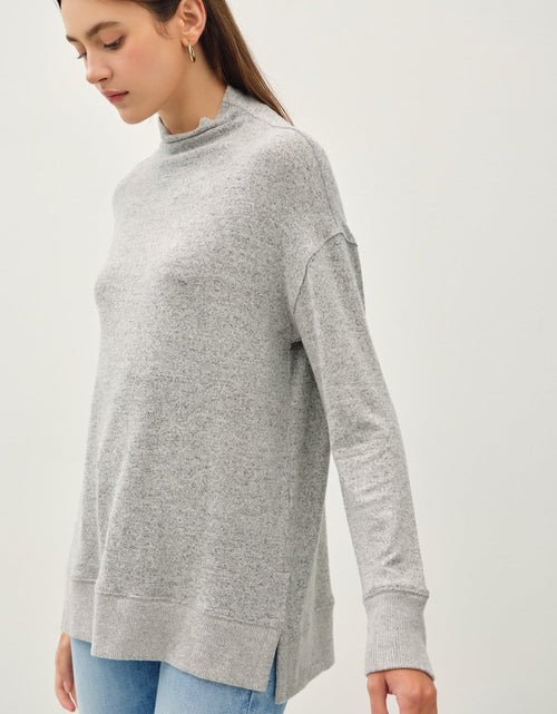 Load image into Gallery viewer, Be Cool Side Slit Mock Neck Long Sleeve Tunic Top
