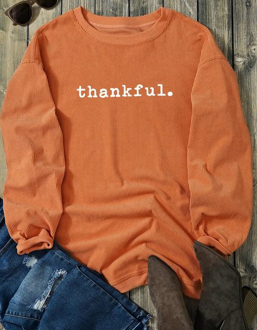 Load image into Gallery viewer, THANKFUL Round Neck Long Sleeve Sweatshirt
