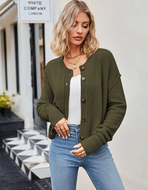 Load image into Gallery viewer, Button Down Exposed Seam Cardigan
