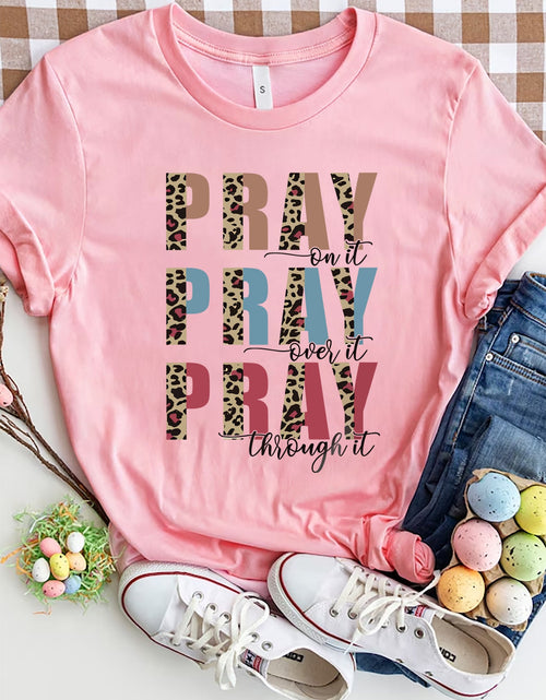 Load image into Gallery viewer, Letter Graphic Round Neck Short Sleeve T-Shirt
