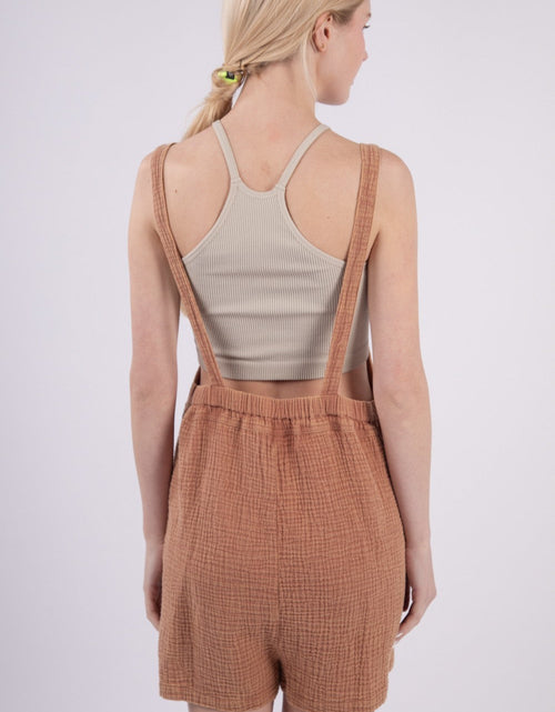 Load image into Gallery viewer, VERY J Sleeveless Double Gauze Overalls with Pockets
