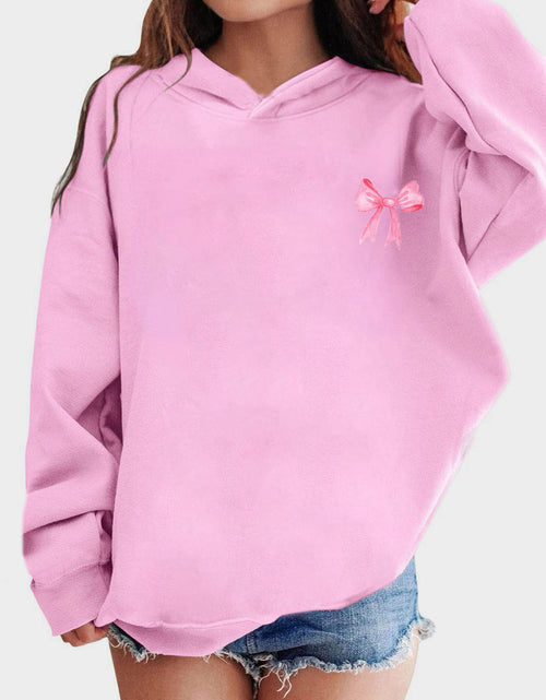 Load image into Gallery viewer, Bow Print Long Sleeve Hoodie
