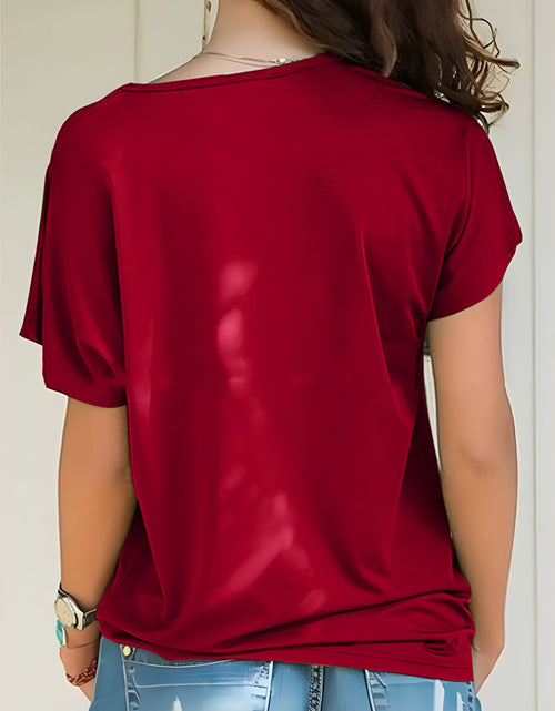 Load image into Gallery viewer, Asymmetrical Neck Short Sleeve T-Shirt
