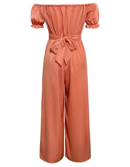 Load image into Gallery viewer, Off-Shoulder Short Sleeve Wide Leg Jumpsuit
