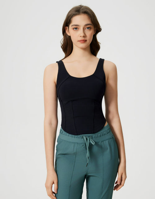 Load image into Gallery viewer, Millennia Round Neck Wide Strap Active Tank with Detachable Chest Pads
