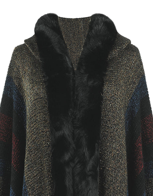 Load image into Gallery viewer, Color Block Fringe Detail Poncho
