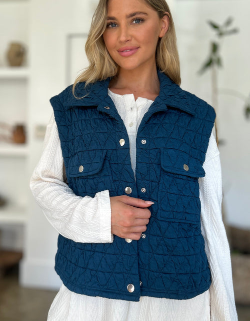 Load image into Gallery viewer, Double Take Full Size Pocketed Texture Snap Down Vest Coat
