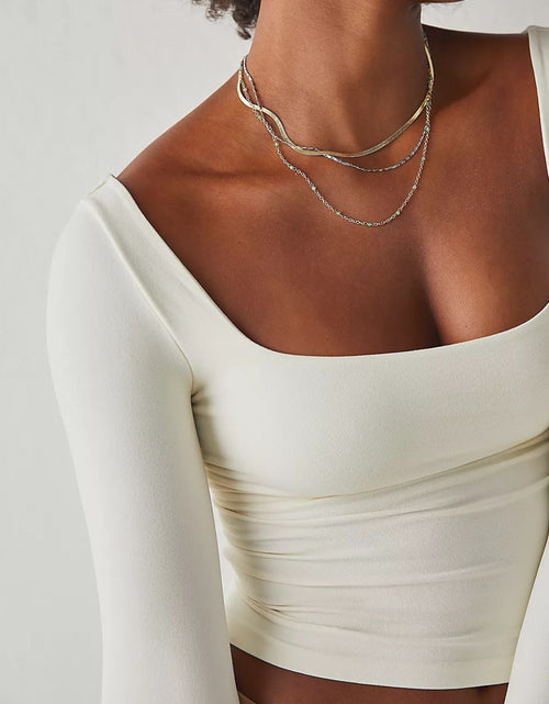 Load image into Gallery viewer, Square Neck Long Sleeve T-Shirt
