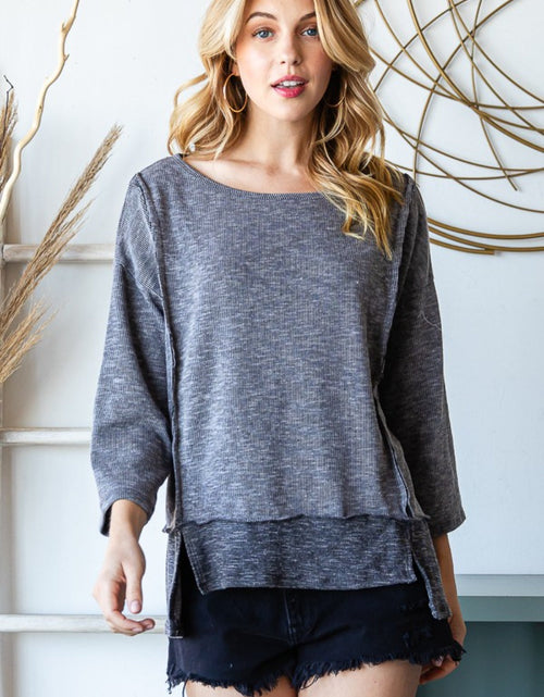 Load image into Gallery viewer, Reborn J Boat Neck Exposed Seam Slit Top
