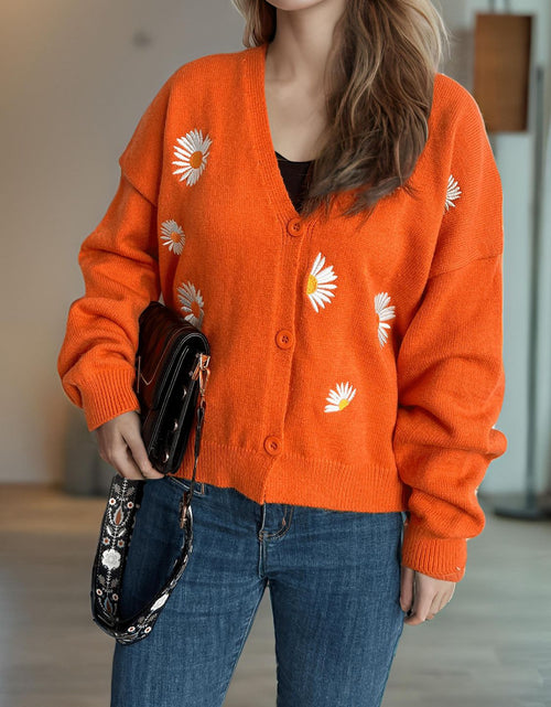 Load image into Gallery viewer, Daisy Button Up V-Neck Cardigan
