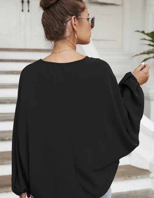 Load image into Gallery viewer, Tie Neck Balloon Sleeve Blouse
