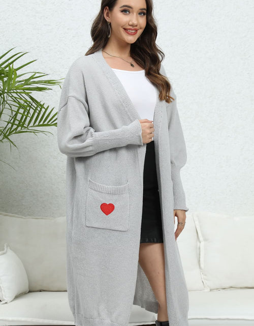 Load image into Gallery viewer, Lantern Sleeve Open Front Pocketed Cardigan

