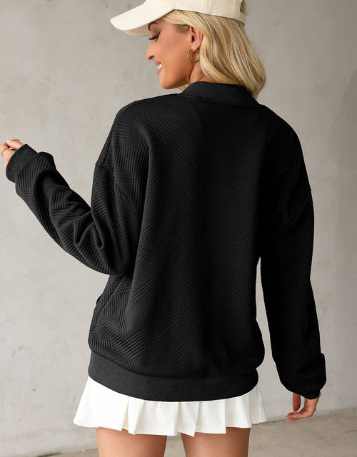 Load image into Gallery viewer, Texture Zip Up Baseball Collar Long Sleeve Jacket
