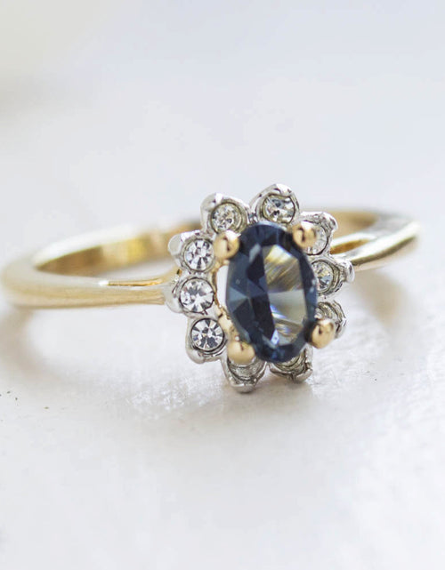 Load image into Gallery viewer, Vintage Genuine Opal or Austrian Crystal Ring 18k Yellow Gold Electroplated by PVD Vintage Jewelry
