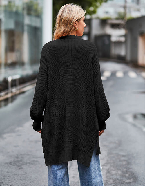 Load image into Gallery viewer, Long Sleeve Waffle-Knit Cardigan
