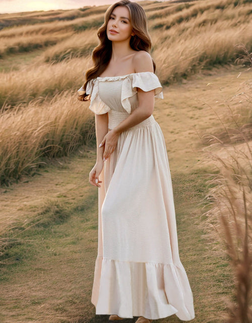 Load image into Gallery viewer, Ruffled Smocked Square Neck Maxi Dress
