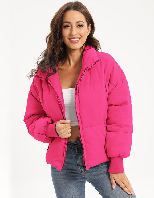 Load image into Gallery viewer, Zip Up Turtleneck Long Sleeve Puffer Jacket
