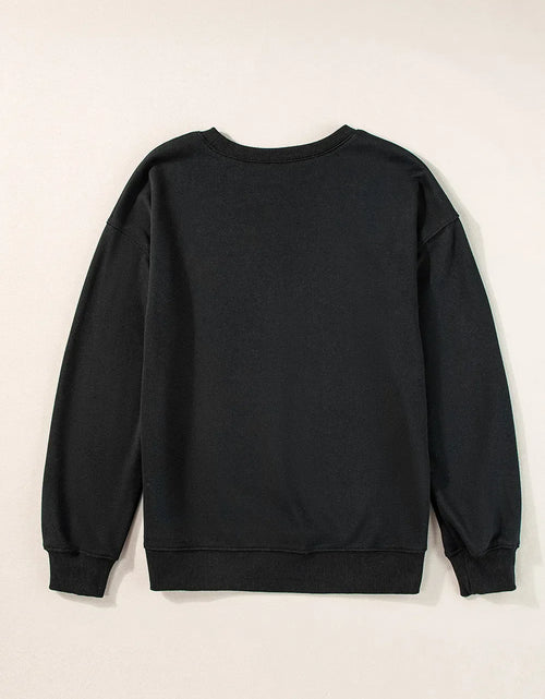 Load image into Gallery viewer, Pumpkin &amp; Ghost Round Neck Long Sleeve Sweatshirt
