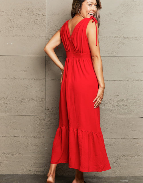 Load image into Gallery viewer, Perfee Drawstring V-Neck Sleeveless Dress
