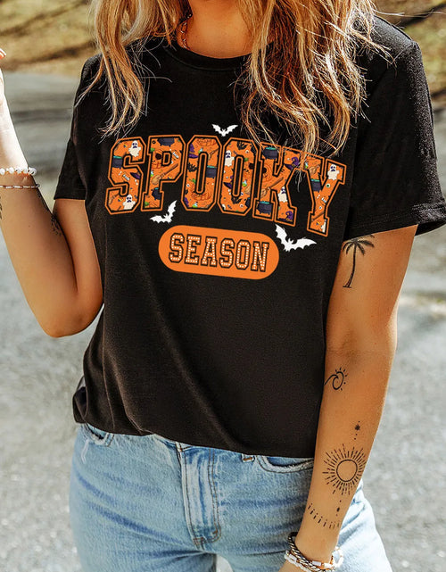 Load image into Gallery viewer, SPOOKY SEASON Round Neck Short Sleeve T-Shirt
