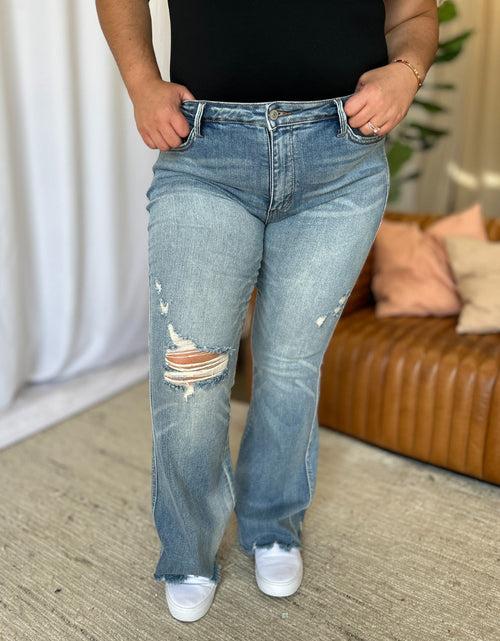 Load image into Gallery viewer, Judy Blue Full Size Medium Rise Tummy Control Destroy Flare
