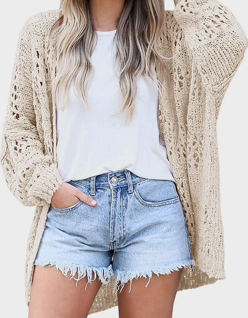 Load image into Gallery viewer, Openwork Open Front Long Sleeve Cardigan
