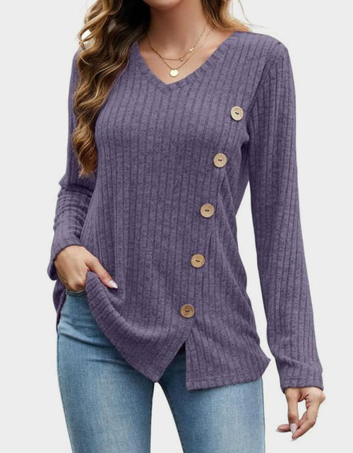 Load image into Gallery viewer, V-Neck Long Sleeve T-Shirt
