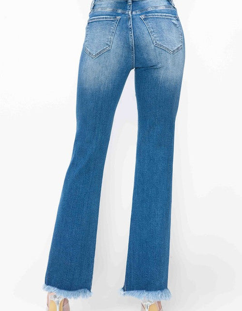 Load image into Gallery viewer, bytos Full Size Raw Hem Distressed High Rise Bootcut Jeans
