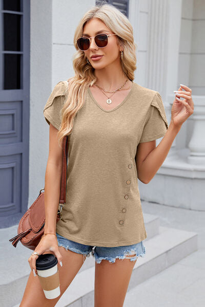 Load image into Gallery viewer, V-Neck Short Sleeve T-Shirt
