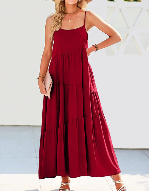 Load image into Gallery viewer, Full Size Ruched Tiered Spaghetti Strap Dress
