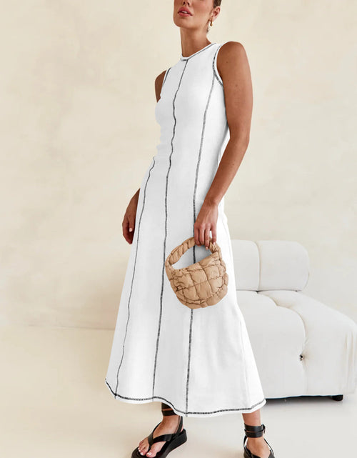 Load image into Gallery viewer, Contrast Stitching Maxi Tank Dress
