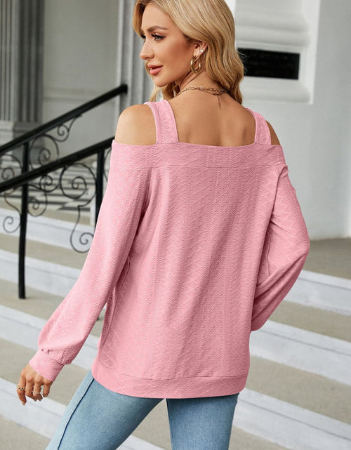 Load image into Gallery viewer, Cold Shoulder Square Neck Cutout Blouse
