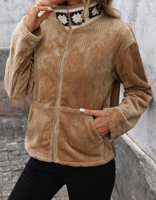 Load image into Gallery viewer, Perfee Pocketed Zip Up Collared Neck Long Sleeve Jacket
