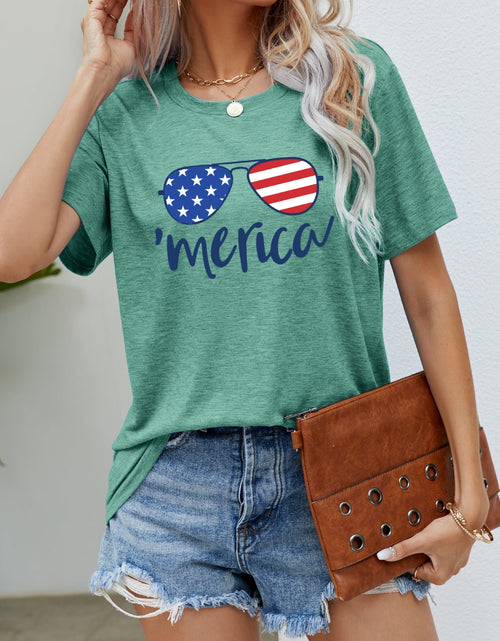 Load image into Gallery viewer, US Flag Glasses Graphic Tee
