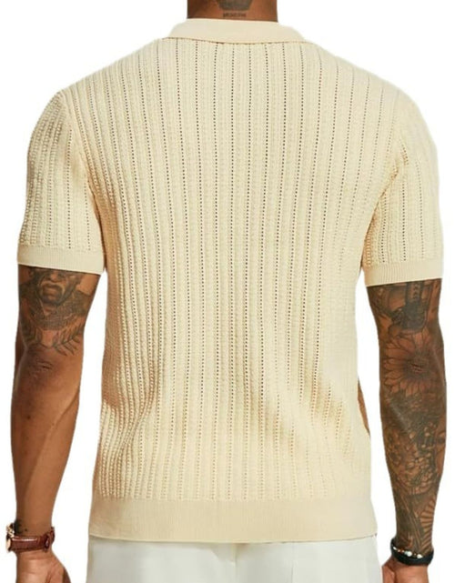 Load image into Gallery viewer, Men's Full Size Openwork Button Down Collared Neck Shirt Plus Size
