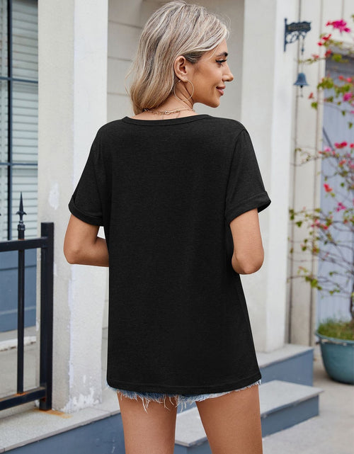 Load image into Gallery viewer, Florira Notched Short Sleeve T-Shirt
