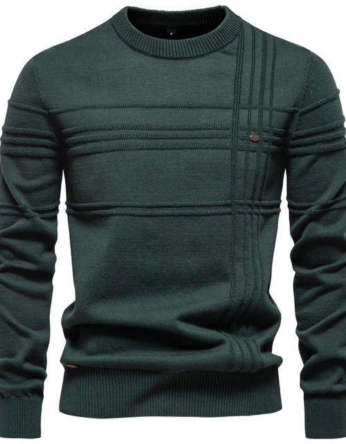 Load image into Gallery viewer, Men's Round Neck Striped Sweater
