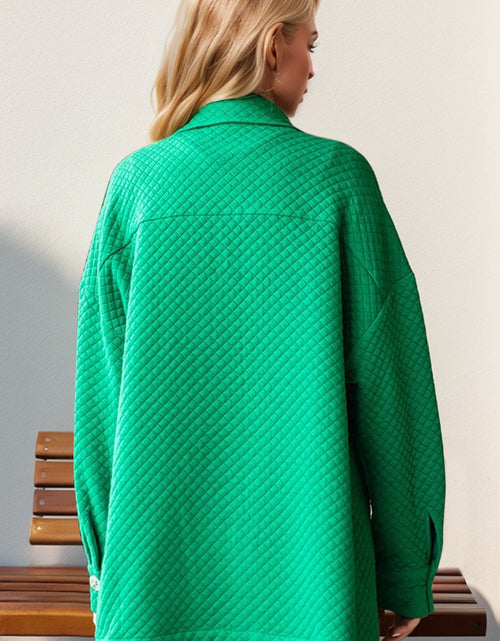 Load image into Gallery viewer, Double Take Full Size Textured Button Up Drop Shoulder Shacket
