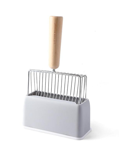 Load image into Gallery viewer, Metallic Cat Litter Scoop Set - Stylish Pet Waste Cleaning Tool With Wooden Handle by Dog Hugs Cat

