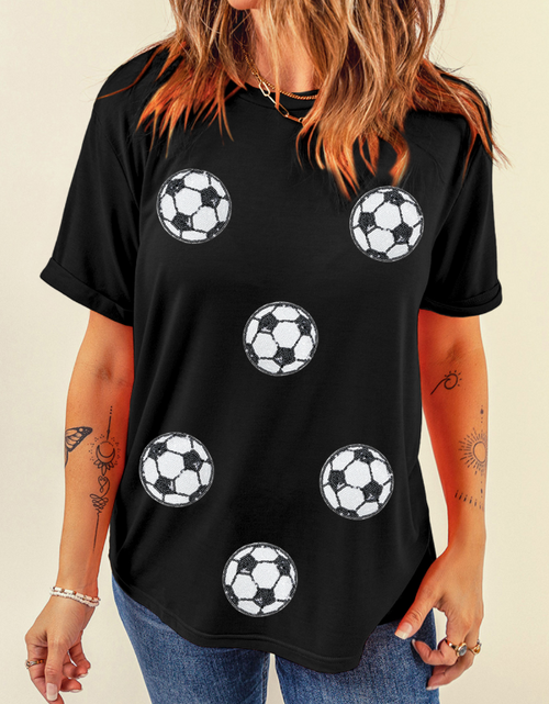 Load image into Gallery viewer, Football Round Neck Short Sleeve T Shirt
