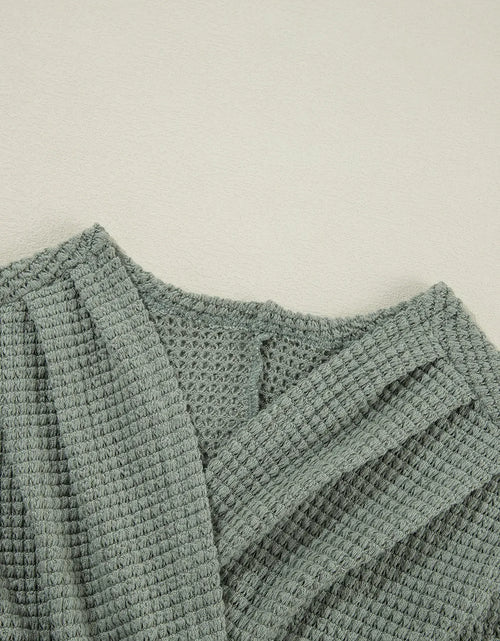 Load image into Gallery viewer, Waffle-Knit Open Front Long Sleeve Cover Up
