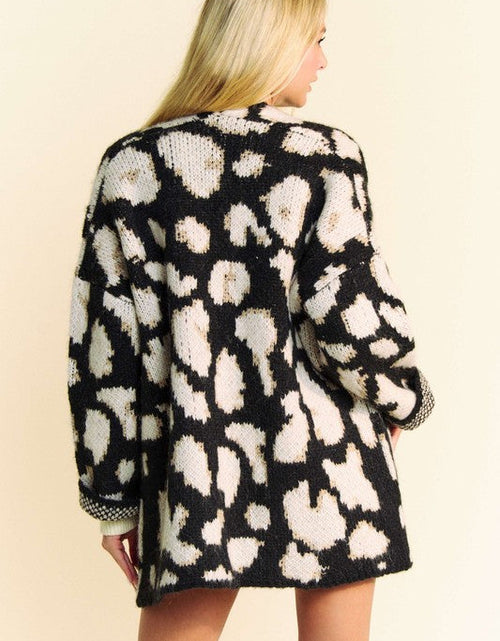 Load image into Gallery viewer, Davi &amp; Dani Leopard Open Front Long Sleeve Cardigan
