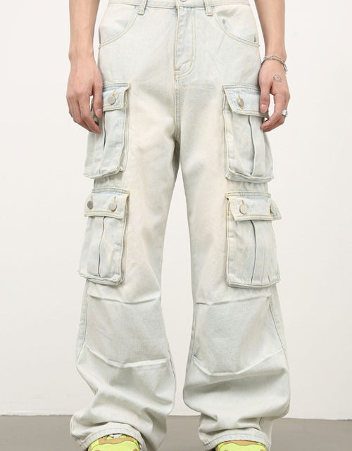 Load image into Gallery viewer, Men's Mid Rise Jeans with Cargo Pockets

