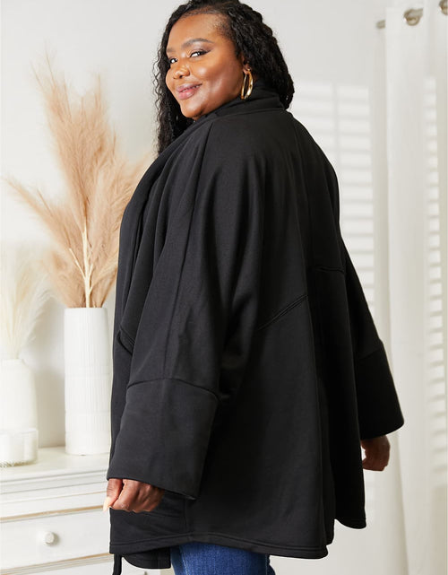 Load image into Gallery viewer, HEYSON Full Size Open Front Cardigan with Scarf Design
