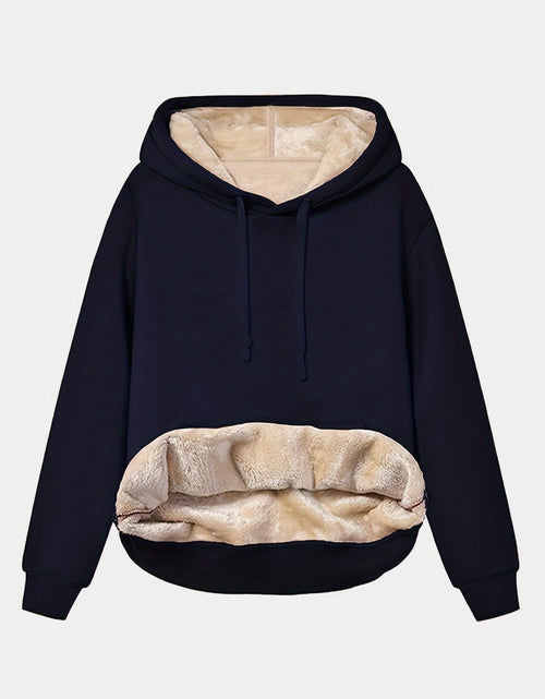 Load image into Gallery viewer, Drawstring Long Sleeve Hoodie with Kangaroo Pocket

