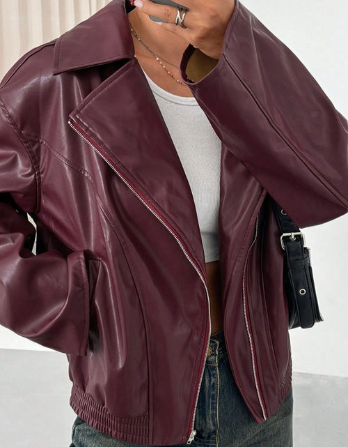 Load image into Gallery viewer, Zip Up Drop Shoulder Jacket
