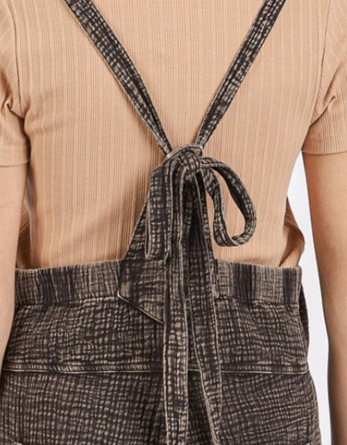 Load image into Gallery viewer, Mittoshop Textured Knotted Wide Strap Overalls
