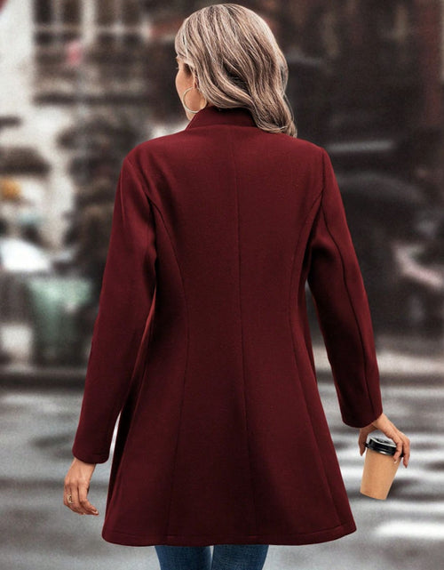 Load image into Gallery viewer, Collared Neck Button Up Long Sleeve Coat
